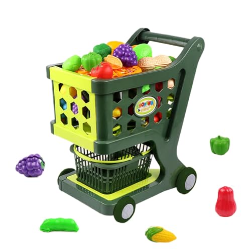 Kinder Einkaufswagen Set, Supermarkt Trolley Spielzeug, Einkaufswagen Rollenspielspielzeug, Rollenspiel-Spielzeug Im Lebensmittelgeschäft, Ju-ngen-Mädchen-Spielhaus-Simulationsspielzeug von Generisch