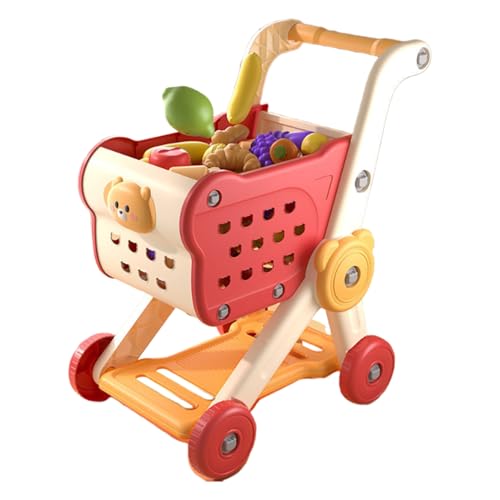 Kinder Einkaufswagen - Spielzeug Supermarktwagen Kinderwagen Set,Pädagogisches Lernspielzeug Mit Gemüse Lebensmittel Attrappen Für Kleinkinder Ab 3 Jahren Zum Üben des Gehens Und Rollenspiel Kinder Einkaufswagen - Spielzeug Supermarktwagen Kinderwagen Set,Pädagogisches Lernspielzeug Mit Gemüse Lebensmittel Attrappen Für Kleinkinder Ab 3 Jahren Zum Üben des Gehens Und Rollenspiel von Generisch