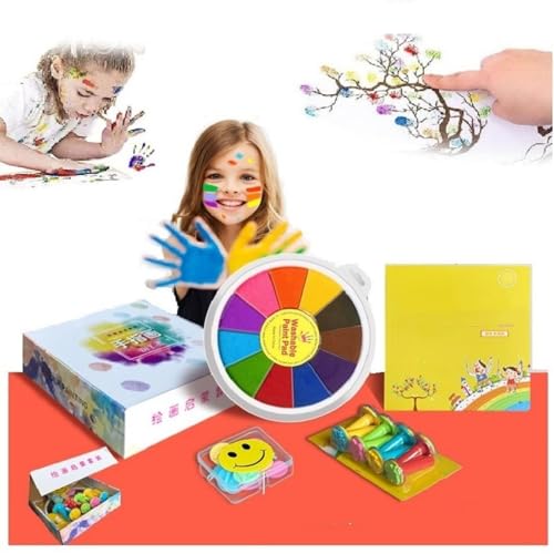 Kinder-Finger-Mal-Set, abwaschbares Finger-Mal-Set, für DIY-Handwerk Malerei, ideal für kreativen Spaß, Tippen Sie auf Kinder Kreativität und Phantasie, Alter 1-14 (12Farbe Geschenkset) von Generisch