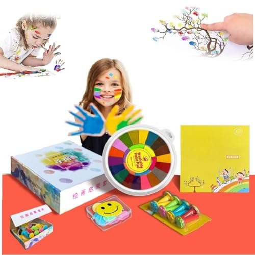 Kinder-Finger-Mal-Set, abwaschbares Finger-Mal-Set, für DIY-Handwerk Malerei, ideal für kreativen Spaß, Tippen Sie auf Kinder Kreativität und Phantasie, Alter 1-14 (24Farbe Geschenkset) von Generisch