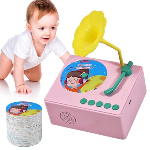 Kinder-Grammophon | Story-Player | Musik-Player | Kinderphonograph | Phonograph-Musikspielzeug mit 96 Karten, Spieluhr-Phonograph für Kinder von 3–6 Jahren, Vorschul-Musiklernen für Zuhause, Kinderzim von Generisch