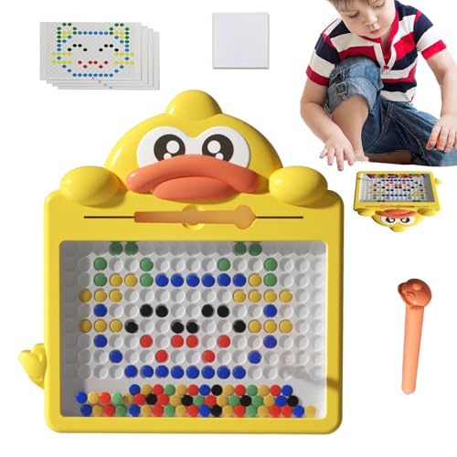 Kinder-Magnettafel, Magnetische Punkttafel, Magnetische Punkt-Kunsttafel mit Cartoon-Ente, Magnetisches Punkt-Zeichenbrett, Reisespielzeug für Kinder, und Mädchen von Generisch