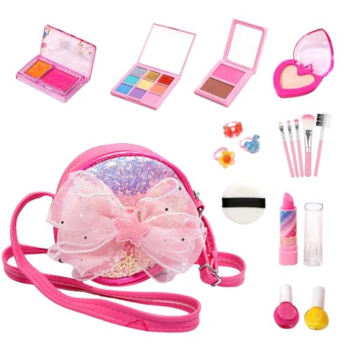 Kinder-Make-up-Set Spielzeug für Mädchen,Mädchen-Make-up-Set für Kinder | 26X waschbare, echte Kosmetiksets für Kleinkindermädchen | Echtes Make-up-Set enthält Werkzeuge, -Make-up-Set für 3–1 von Generisch