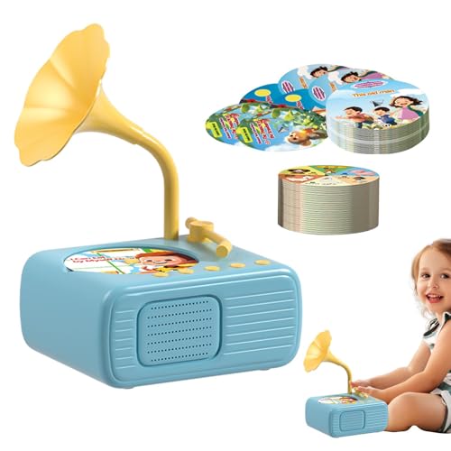 Kinder-Phonograph mit 96 Karten, Story-Musik-Player für Kinder von 3–12 Jahren, musikalisches Sinnesspielzeug für j-ungen und Mädchen, Kleinkindspielzeug, Geschenke für die frühkindliche Bildung von Generisch