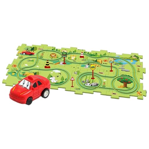 Kinder-Puzzle-Eisenbahnwagen-Set,Auto-Puzzle-Gleisset - Eisenbahnwaggon-Rennen-Puzzlespielzeug-Set für Kinder - Interaktives Lern-Lernauto-Puzzlespielzeug für Menschen jeden Alters von Generisch