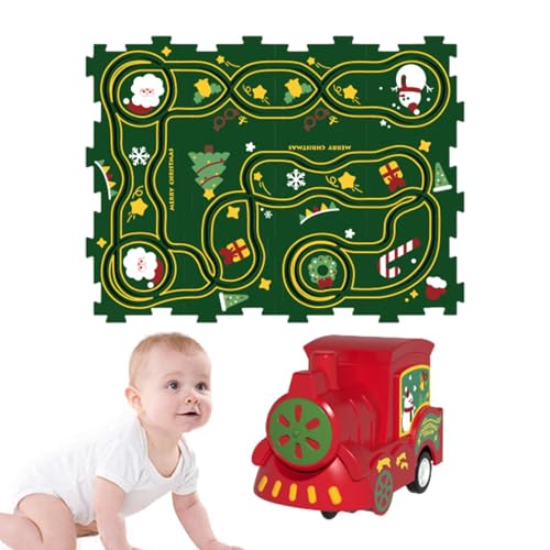 Kinder-Puzzle-Eisenbahnwagen-Spielset,Puzzle-Spielzeug-Eisenbahnwagen | Gleis-Spielset, Puzzle, Gleiswagen-Set zusammenbauen - Straßenbauer, pädagogisches Eisenbahnwagenmatten-Bauspielzeug für und Kle von Generisch