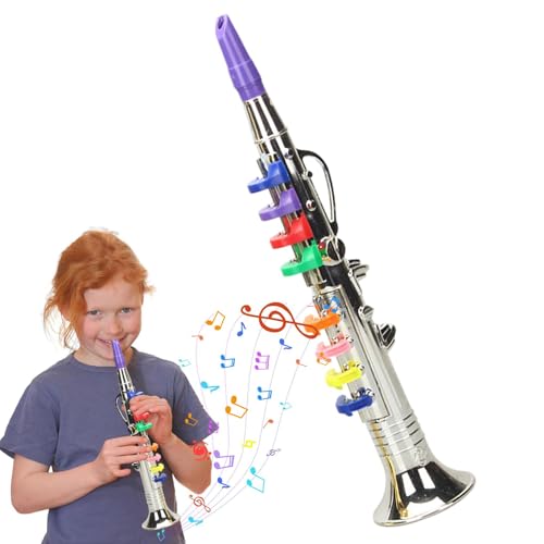 Kinder-Saxophon-Instrument, Kinder-Trompeten-Instrument - Musikinstrumente Spielzeug | Pädagogische Spielmusikausrüstung, Saxophon-Sound-Spielset mit 8 farbigen Tasten für Feiertagsgeburtstage von Generisch