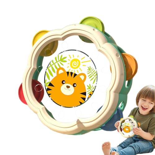 Kinder-Tamburin,Kinder-Tamburin,Cartoon Kinder Tamburin Ring Jingles Percussion | Interaktives pädagogisches Musikinstrument, Partygeschenke für Kinderspiele, sensorische Entwicklung von Generisch