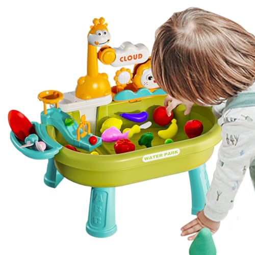 Kinder Wasserspiel-Tisch,Wasser Und Sand Aktivitätstisch Mit Zubehör - Mit Spielküche Rollenspiel-Zubehör und Angelspiel für Kindergarten Park Kinderbetreuung Innenbereich Terrasse Kinder Wasserspiel-Tisch,Wasser Und Sand Aktivitätstisch Mit Zubehör - Mit Spielküche Rollenspiel-Zubehör und Angelspiel für Kindergarten Park Kinderbetreuung Innenbereich Terrasse von Generisch