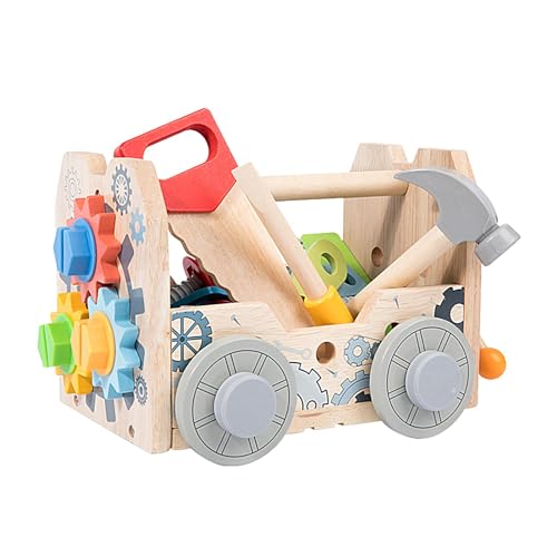 Kinder-Werkzeugbank-Set aus Holz, Spielzeug, Holz-Spielwerkzeug-Werkbank-Set - Kinder-Werkbankspielzeug-Set - Holzkonstruktionsspielzeug, pädagogisches -Spielzeug für Kinder, Jungen von Generisch
