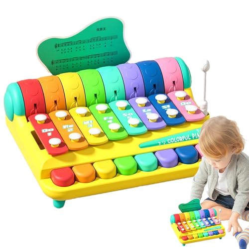 Kinder-Xylophon, Musikspielzeug für Kinder, Niedliches Klavier-Musikspielzeug zum Klopfen mit der Hand, Bunte Musikinstrumente, handklopfendes Klavier, frühes Lernspielzeug für Geburtstagsfeiertage von Generisch