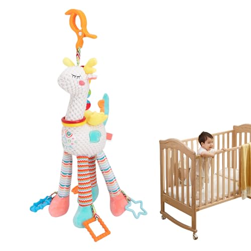 Kinderautositzspielzeug - Entzückendes Aktivitätsspielzeug | Crib Plush Multinensorisches Nickerchen-Glocken Tier für Reisebett Kinderautositzspielzeug - Entzückendes Aktivitätsspielzeug | Crib Plush Multinensorisches Nickerchen-Glocken Tier für Reisebett von Generisch