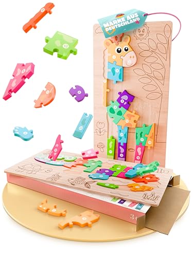 2er Set Holzpuzzle Kinder im XXL Format (46x22cm) - 2X 20 Teile Puzzle ab 3 Jahre inkl. Mandala-Motiven zum Ausmalen - kreatives Kinderspielzeug aus Holz - Kinderpuzzle für Jungen und Mädchen von Kinderparadies online