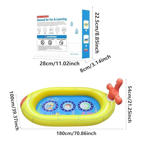 Kinderplanschbecken, 71 x 39 x 21 Zoll Außenpool mit Wasserbrunnen, Sommerspielzeug, Wasserbrunnen-Sommerspielzeug, aufblasbarer Pool, Kinderschwimmbecken, verdickt für Mädchen/ von Generisch