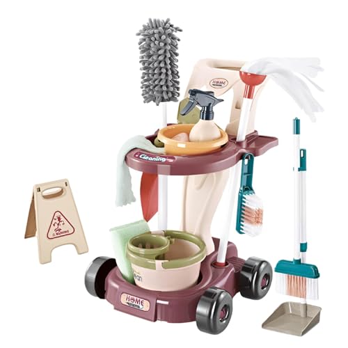 Kinderreinigungsset - Kinderreinigungsset, Vista -Hausarbeit tun Spielspielzeug - tun Sie Play House Cleaning Toys Girls für 3+ Besen, Mops, Bürsten, Staubköpfe und Sprühflaschen von Generisch