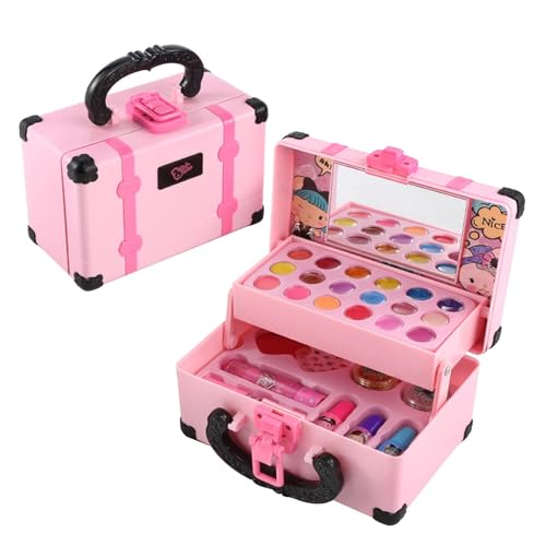 Kinderschminke Set Mädchen Kinder Make Up Set, Rollenspiel-Make-up Sets | Tragbares Spielset Mit Aufbewahrungskoffer Weihnachts Geburtstags von Generisch