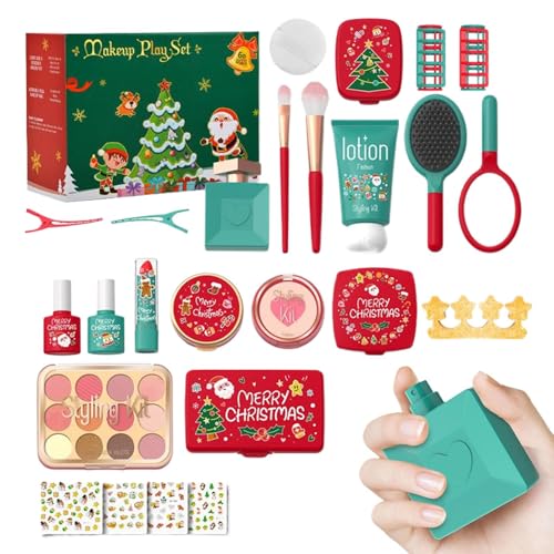 Kinderschminke | Weihnachten Mädchen Spielzeug Spielkosmetik Set | Geruchloses Spielmake-up Set für Vorschule Kinderkrippe Zuhause Mädchen 3-5 Kindergarten Spielzimmer | Kinderschminke | Weihnachten Mädchen Spielzeug Spielkosmetik Set | Geruchloses Spielmake-up Set für Vorschule Kinderkrippe Zuhause Mädchen 3-5 Kindergarten Spielzimmer | von Generisch