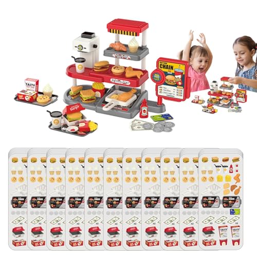 Kinderspielküche,Kinderküchen-Spielset,Tragbares Kinderspielset mit Lichtern und Geräuschen - Multifunktionales Transformationsspielzeug, interaktives Store-Spielset für, Mädchen, Kinder von Generisch