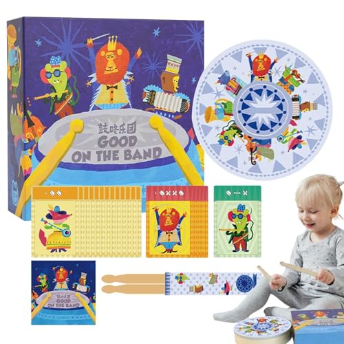 Kindertrommeln, Spielzeugtrommel,Musikspielzeug mit Karten - Kinder-Trommelset, pädagogische Musikinstrumente, Kleinkindspielzeug, sensorisches Spielzeug für Babys von Generisch