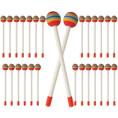 Kindertrommelstöcke, Trommelstöcke für Kinder,Musikinstrumente Rhythm Sticks 28 Stück | Weiche Regenbogen-Lollipop-Trommelstöcke, buntes Musikspielzeug, Schlaginstrument für Kinder und Erwachsene von Generisch