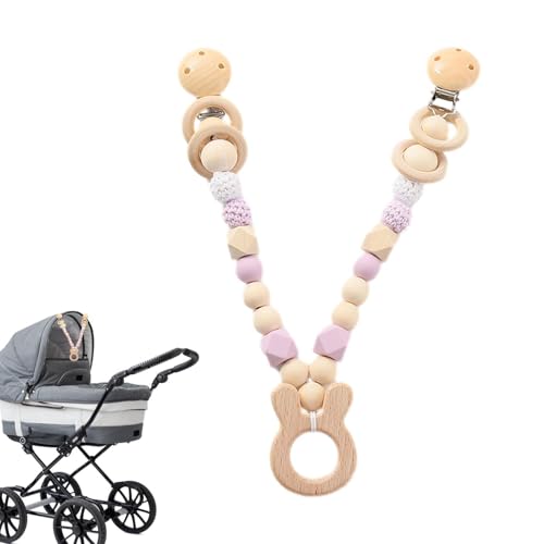 Kinderwagen -Anhängerspielzeug, Kinderwagenspielzeug, Sensorisches Holzpuschelkettenspielzeug, Pram Accessoires -Kette für Kinder, Kleinkind, Kinder, und Mädchen Sinnes Spaß von Generisch