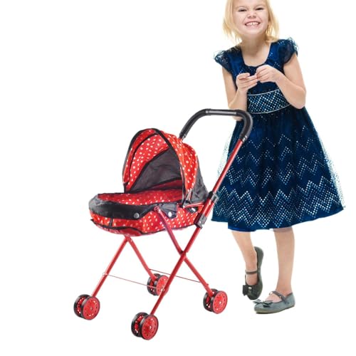 Kinderwagen Für Puppen - Simulation Doll Kinderwagen Kinderwagen Tun Toys Für Babypuppen - Übungen Soziale Fähigkeiten Einzigartige Rote Und Weiße Rollenspiele Spielzeug Für Kindergärten, Klassenzimme von Generisch