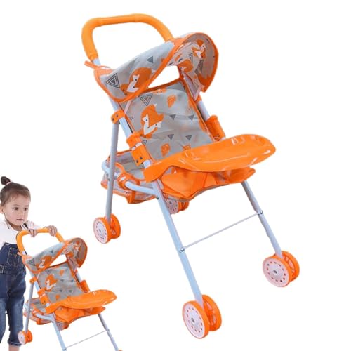 Kinderwagen für Puppen | Spielzeug-Kinderwagen Spielzeug-Kinderwagen für Puppen | Spielzeug-Kinderwagen für Mädchen für den Innen- und Außenbereich, Puppenzubehör für Kinder und Mädchen von Generisch