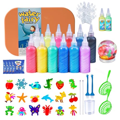 Kit | 3D Water Gel Kit | Magic Gel Toy Kit | Fairy Toy Water Kit | Sea Animal Water Gel Molds Safe & Pearlescent Glue, Luminous Glue for Birthdays,Christmas,Children's Day von Generisch