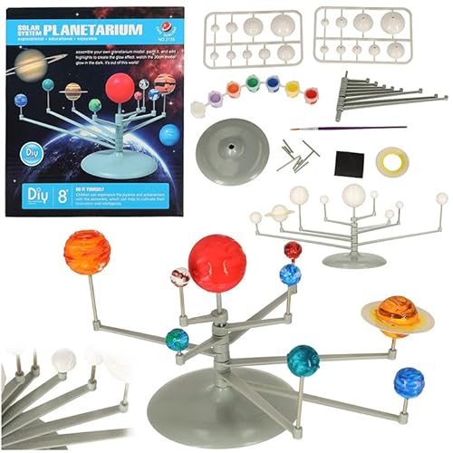 Kit Solarsystem DIY für Kinder Spiel Bildungswissenschaft für Kinder 6 7 8 Jahre Puzzle 3D Sonnensystem zum Bauen Wissenschaftliche Geschenke Kinder Planetarium Astronomisch Spiele Planeten von Generisch