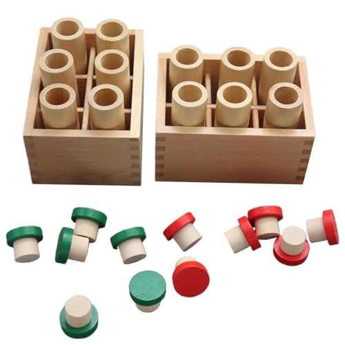 Klangzylinder aus Holz,Spielzeug mit Klangzylindern aus Holz,Hölzernes akustisches sensorisches Zylinderspielzeug - Sensorischer Lernzylinder, Klangzylinderflaschen für Kleinkinder, , Mädchen von Generisch