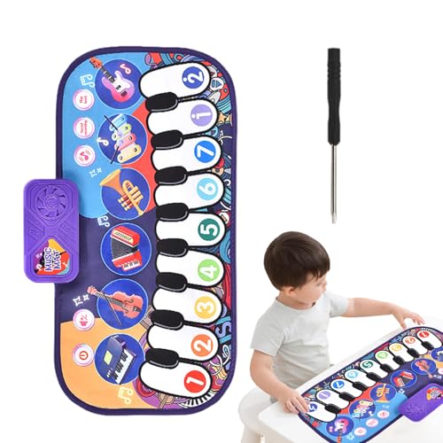 Klaviermatte für Kinder – Berührungsempfindliches Tanz-Keyboard-Spielzeug | Musikmatte mit Licht und Ton, Lernteppich für Kleinkinder, und Mädchen, Bewegungsspielmatte für die frühkindliche Ent Klaviermatte für Kinder – Berührungsempfindliches Tanz-Keyboard-Spielzeug | Musikmatte mit Licht und Ton, Lernteppich für Kleinkinder, und Mädchen, Bewegungsspielmatte für die frühkindliche Ent von Generisch