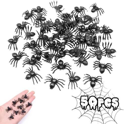 Kleine Spinnen,Kleine Spinnendekorationen, 50X gruselige Spinnen, Halloween-Streich-Requisiten für Kostümpartys, Karneval, Halloween-Scherzdekoration Kleine Spinnen,Kleine Spinnendekorationen, 50X gruselige Spinnen, Halloween-Streich-Requisiten für Kostümpartys, Karneval, Halloween-Scherzdekoration von Generisch