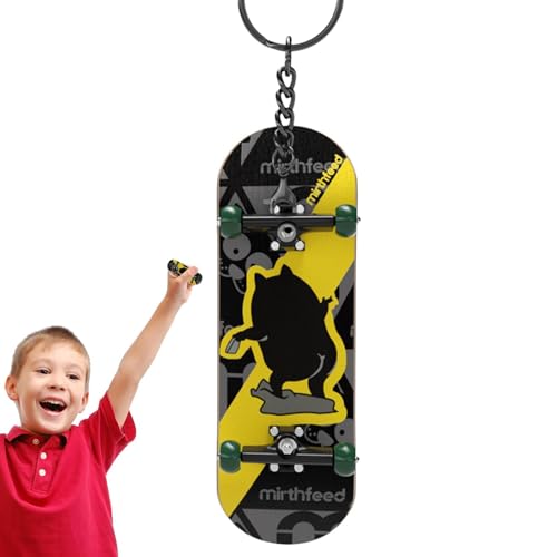 Kleines Fingerboard-Spielzeug, Finger-Skateboard mit Lagern - Finger-Skateboard-Schlüsselanhänger für Kinder mit Kugellagern - Fingerspitzen-Skateboard aus Holzmaterial für Reisen, Picknick, , Zu von Generisch