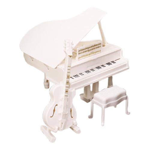 Kleines Klaviermodell,Miniatur-Klaviermodell | Lernspielzeug Klavier Miniaturhocker,Exquisite sichere Miniatur-Hausdekoration, Musikinstrumentenmodell für Thanksgiving von Generisch