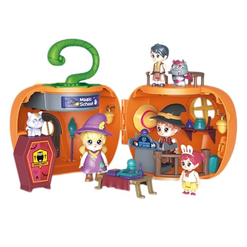 Kleines Puppenhaus, Puppenhaus-Bausatz | Halloween-Puppenhäuser, tragbares Spielzeugschloss,Tiny Home Fairy Miniatur-Set, kreative Raumdekoration für Schreibtisch, Nachttisch von Generisch