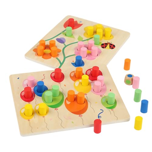 Kleinkind Farbsortierspielzeug,Spiel Zur Farberkennung - Feinmotorisches Holzspielzeug Für Kinder Ab DREI Jahren Klassenzimmer Homeschool Vorschule Lernaktivität Kleinkind Farbsortierspielzeug,Spiel Zur Farberkennung - Feinmotorisches Holzspielzeug Für Kinder Ab DREI Jahren Klassenzimmer Homeschool Vorschule Lernaktivität von Generisch