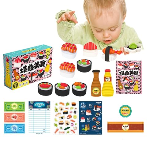 Kleinkind-Kochset, Kinderspielessen | Kuchen, Desserts, Essen, Spielzeug, Spielküche, Spielzeug, Kochspielzeug | Spielzeugküchenzubehör, Küchenspielzeug zum Erlernen verschiedener Esskulturen von Generisch