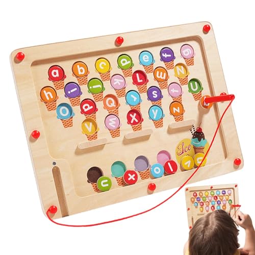 Kleinkind-Magnettafel, magnetisches Labyrinth-Spielzeug,Holzlabyrinth-Brettspielspielzeug | Homeschool Supplies Lernspielzeug, pädagogisches Labyrinth-Brettspiel für Geburtstagsfeiertage von Generisch