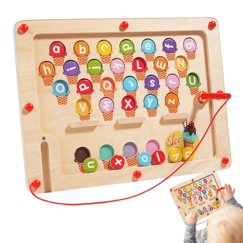 Kleinkind-Magnettafel, magnetisches Labyrinth-Spielzeug - Magnet-Farbzahl-Alphabet-Labyrinthe - Lernaktivitäten im Vorschulalter, Lernspielzeug zum Zählen passender Spielzeuge für die Feinmotorik von Generisch