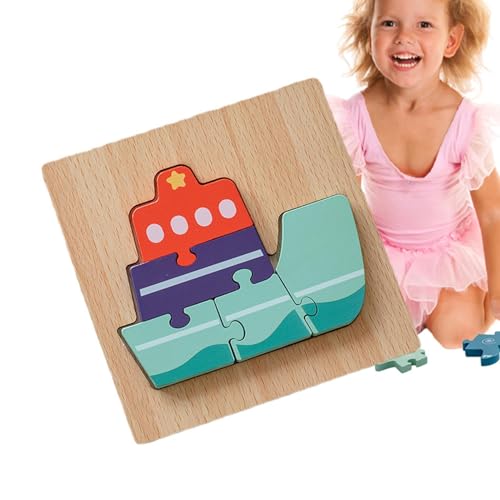 Kleinkindpuzzles im Alter von 1–3 Jahren,Holzpuzzles für Kleinkinder, 3D-Puzzles aus Holz, Spielzeug für 1- bis 3-Jährige, Lernpuzzles für die Feinmotorik von Kindern von Generisch