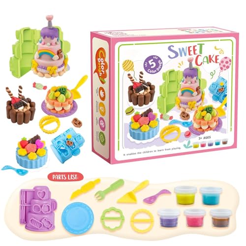 Knetwerkzeug, Farbiges Teigspielzeug für Kinder, Waffel-Pizza-Burger-Maker, Rollenspiel-Kochspielzeug - Ton- Und Modellierwerkzeug-Set, Art Clay & Dough, Lebensmittel-Modellierwerkzeug-Set Für Kinder von Generisch