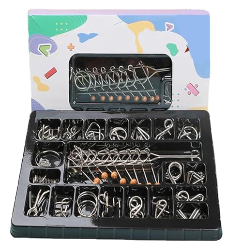 Knobelspiele Metall, Metal Puzzle Ring,Metallpuzzle Metallknobellei Set Spiele Geduldspiel Geschicklichkeitsspiel, Metal Puzzle Denkspiele Spielzeug Mini Geschenk für Erwachsene und Kinder (20pcs) von Generisch