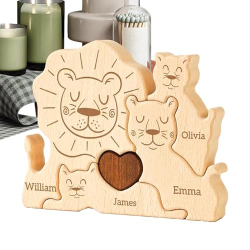 König Der Löwen Figuren Set Puzzlematte, Der Bärenfamilie Puzzle Personalisiert, Der Bärenfamilie Kunstpuzzle, Ideen Muttervatertag Geburtstag Andenken Geschenke von Generisch