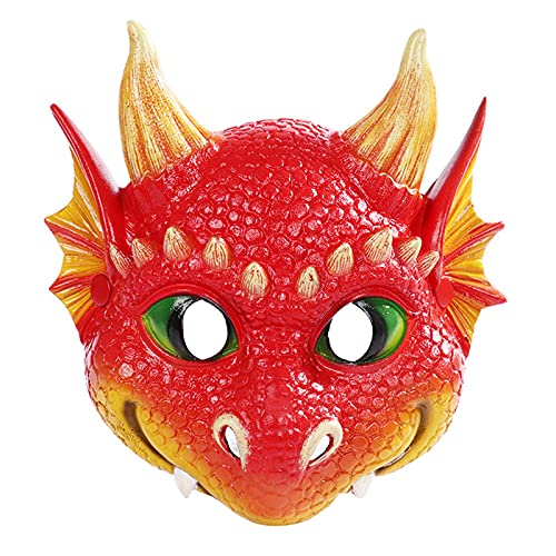 Kostüm Cosplay Party Maske Maske Kid Dragon Dragon Halloween Maske Kindermaske Familienfest (Red, One Size) von Generisch