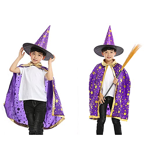 Kostümmantel Kleinkind + Mütze Jungen Baby Mädchen Cosplay Set für Kinder Jungs Winter Jacken Mit Fell (Purple, One Size) von Generisch