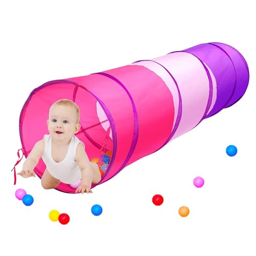 Krabbeltunnel für Kinder, Spieltunnel für Kleinkinder | Bunte Regenbogen-Kindertunnel mit großer Öffnung | Faltbarer Kinder-Krabbeltunnel mit Netzfenstern, Spielzeug für drinnen und draußen für Katzen von Generisch