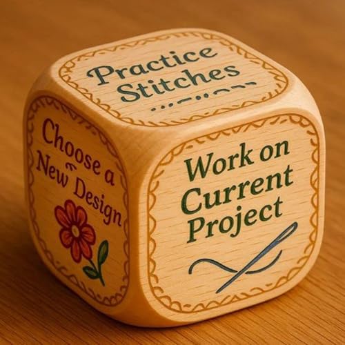 Kreative Quilting Würfel, Handgefertigte Entscheidungswürfel aus Holz mit 6 gravierten Nähaufgaben, Quilter's Decision Dices, Fun Dice Praktisches Werkzeug für Quilter, Stricken & Sticken Kreative Quilting Würfel, Handgefertigte Entscheidungswürfel aus Holz mit 6 gravierten Nähaufgaben, Quilter's Decision Dices, Fun Dice Praktisches Werkzeug für Quilter, Stricken & Sticken von Generisch