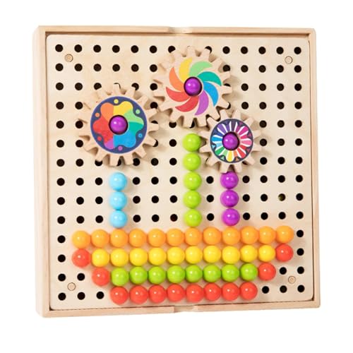 Kreative Steckpuzzle-Spielzeuge, 3D-Spiele, Puzzle-Mix-Farbe - Naturholz-Pegboard-Puzzle - Lernpuzzle mit Mosaik-Stecktafel für Kinder ab 3 Jahren von Generisch