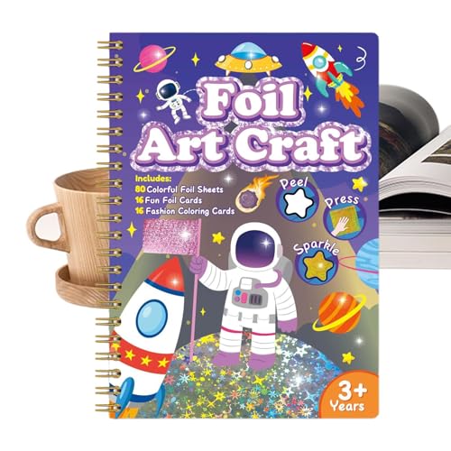 Kreatives Set mit -Blättern für Mädchen, manuelle Aktivität mit Druck und Entfernen von Metallpapier – Set für Papierarbeiten, Lernreisespiele für Kinder, junge Mädchen und Kreatives Set mit -Blättern für Mädchen, manuelle Aktivität mit Druck und Entfernen von Metallpapier – Set für Papierarbeiten, Lernreisespiele für Kinder, junge Mädchen und von Generisch