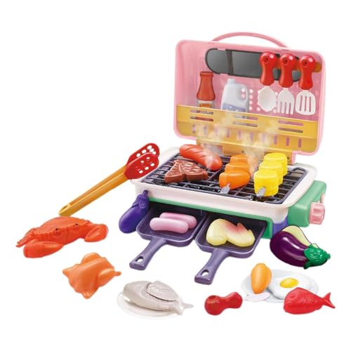 Küchenspielzeug für Kleinkinder,Kochspielzeug für Kinder - Pretend Kitchen Spielspielzeug-Set,Küche Rollenspiel Zubehör Spielzeug, Sound Light Grill Spielzeug, wiederverwendbares BBQ Simulation Grill von Generisch